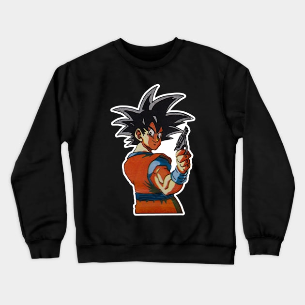 Goku's Got a Gun Crewneck Sweatshirt by retroworldkorea